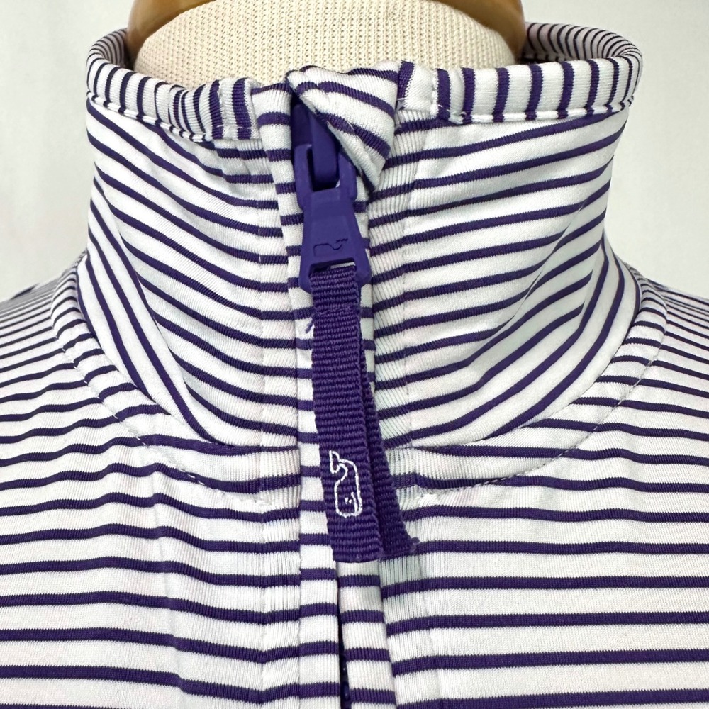 VINEYARD VINES TCU Horned Frogs Sankaty Quarter Zip Pullover Women's L Purple - Picture 4 of 8